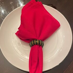 Gold and Green Christmas Napkin Rings